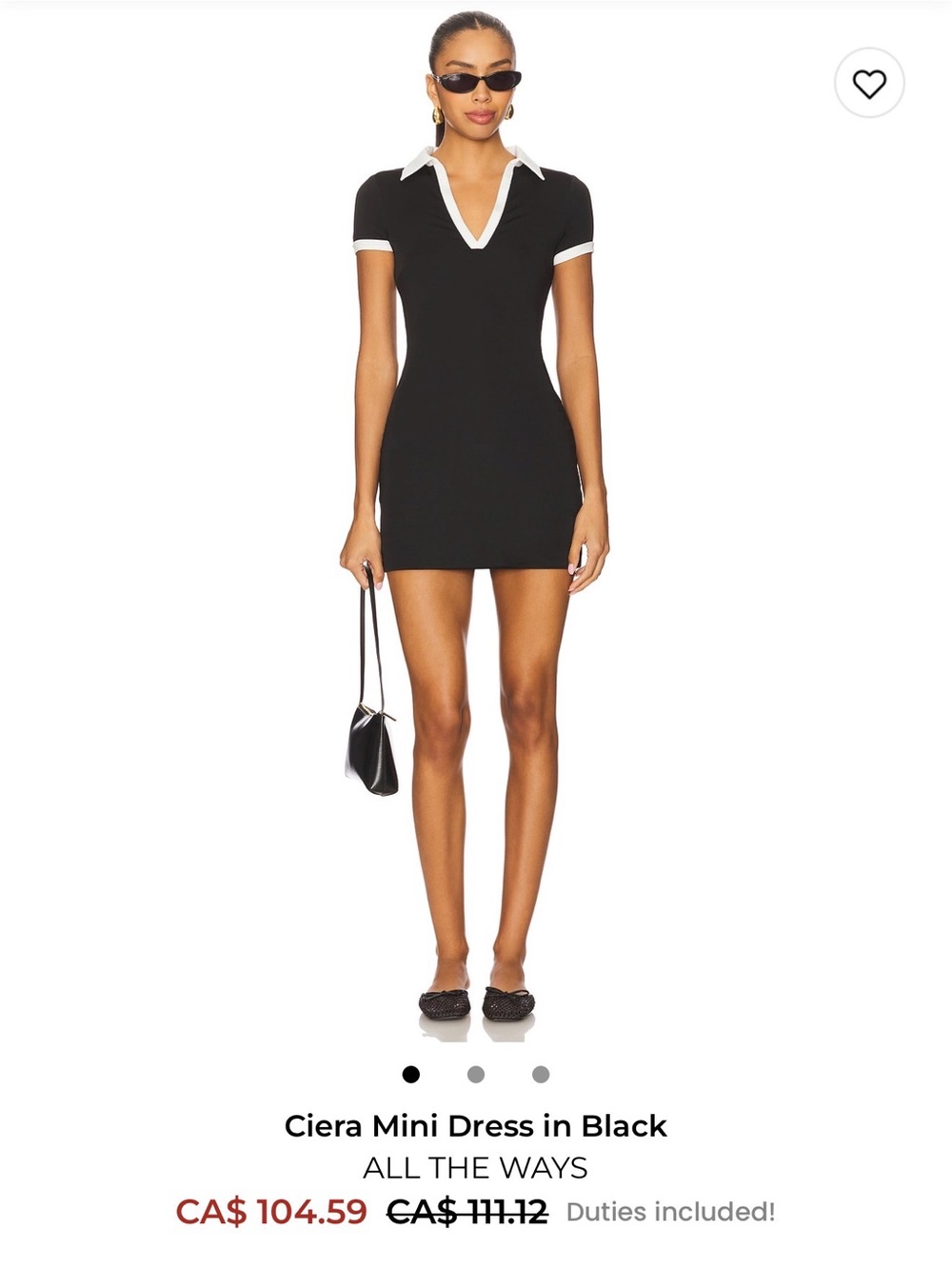 REVOLVE Ciera Mini Dress in Black with White Trim